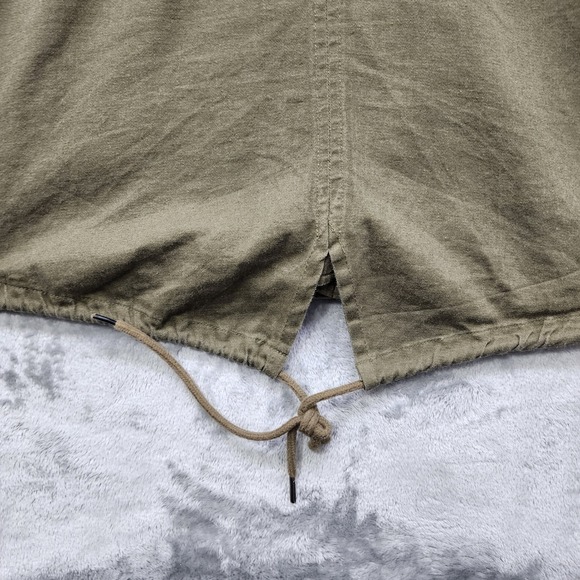 BP Jacket Women S Green Utility Drawstring Waist Long Sleeve Cotton Button Front - Picture 5 of 13